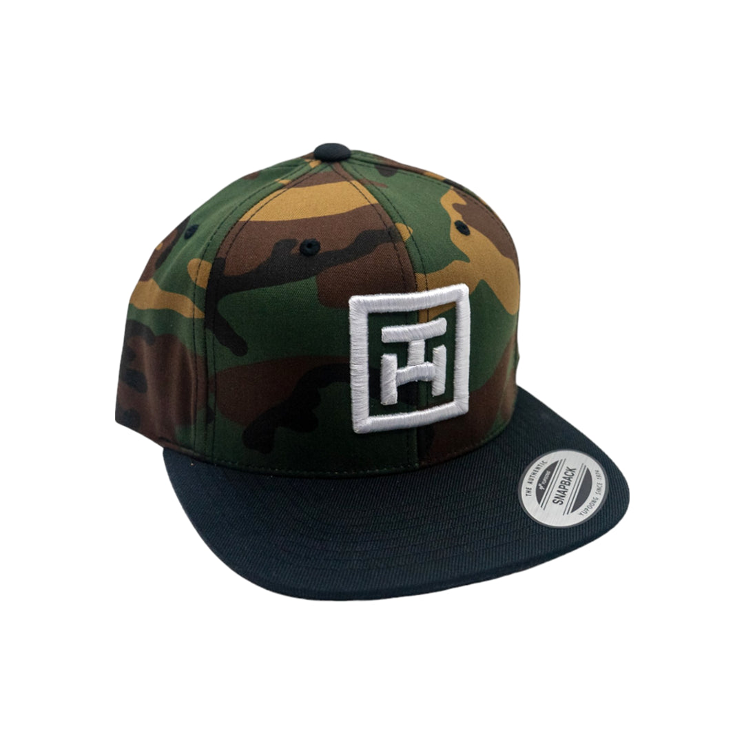 Camo Top Black Icon Logo Snapback