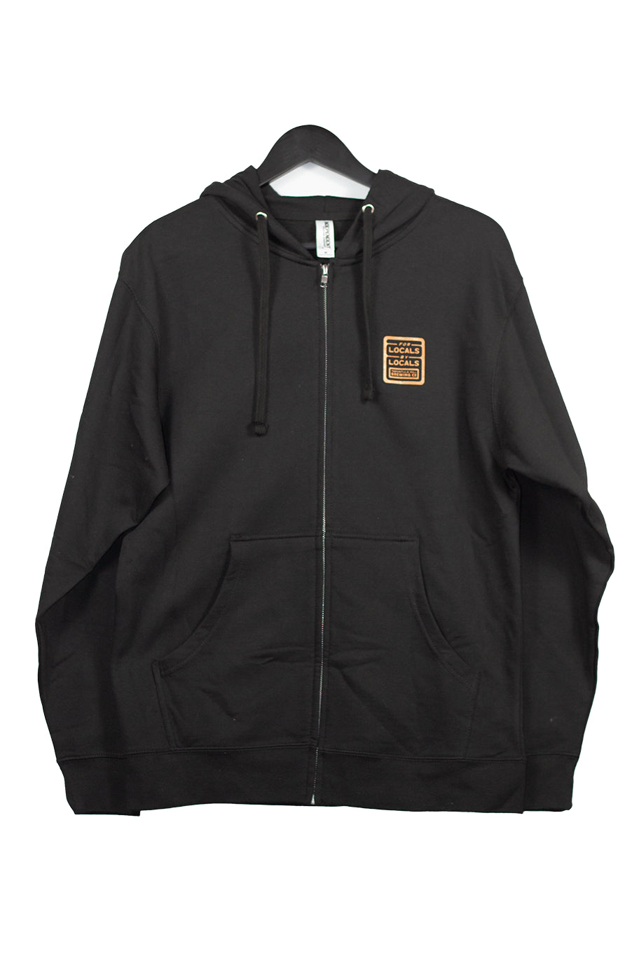Black Zip-Up Hoodie w/Orange For Locals Logo