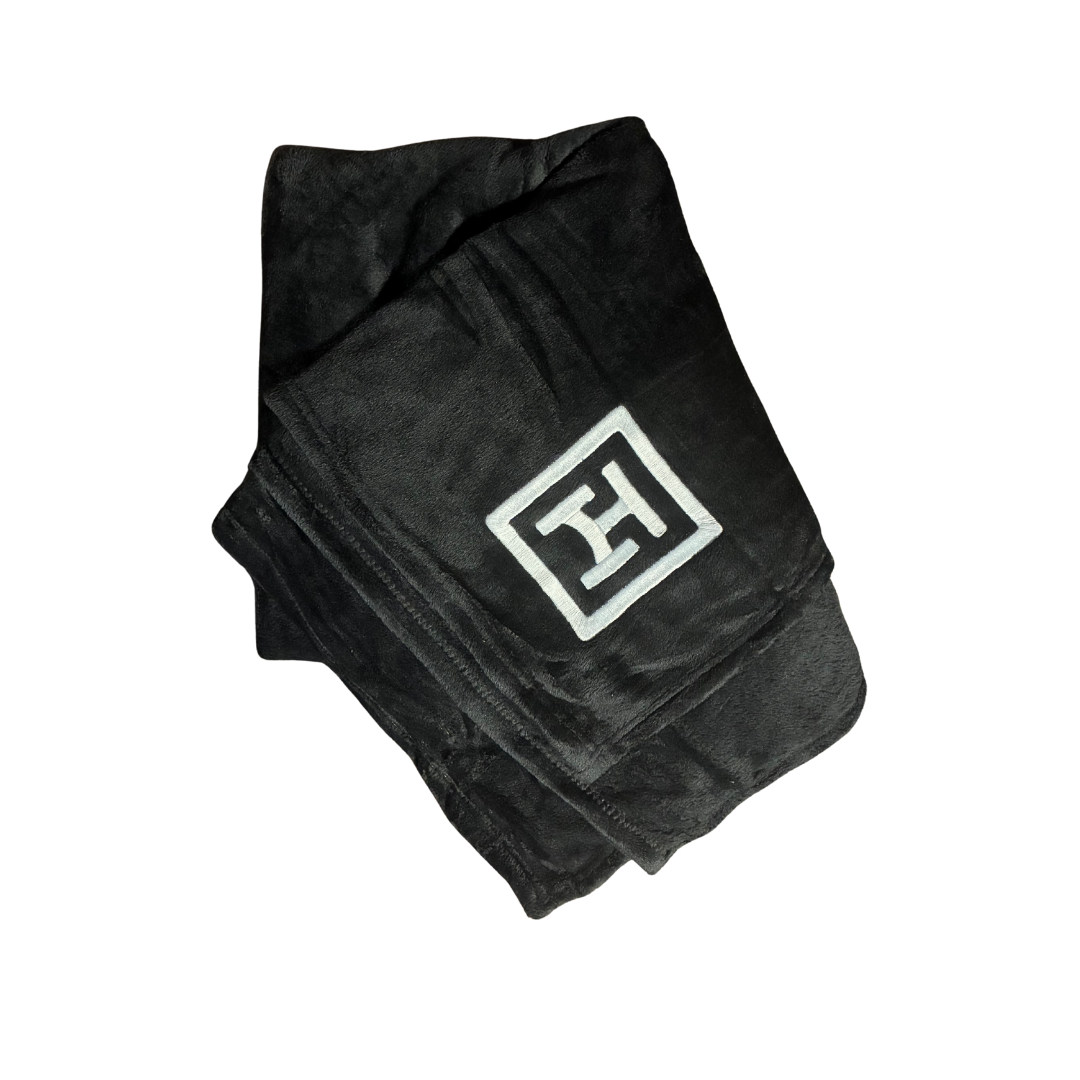 Black Blanket w/White Icon Logo